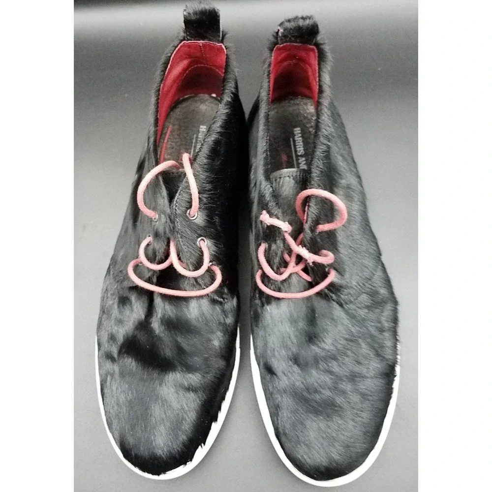 Harris Andrews Pony Chukka‎ Boot Black Lorain Calf Hair Sneakers Sole Size 13M